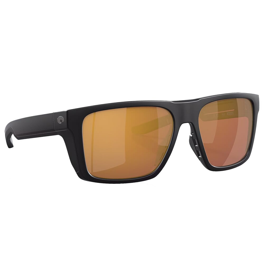 Costa Del Mar Costa Lido Matte Black Frame Sunglasses w/Gold Mirror 580G Lenses 06S9104-91041457 - Costa Del Mar