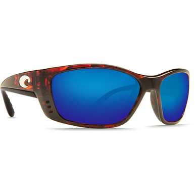 Costa Del Mar Costa Fisch Tortoise Global Fit Frame Sunglasses w/ Blue Mirror 580G Lenses FS-10GF-OBMGLP - Costa Del Mar