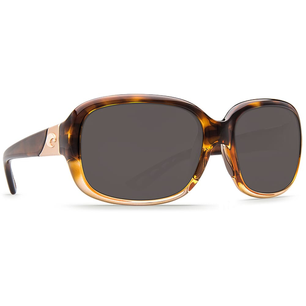 Costa Del Mar Costa Gannet Shiny Tortoise Fade Frame Sunglasses w/ Gray 580P Lenses GNT-120-OGP - Costa Del Mar