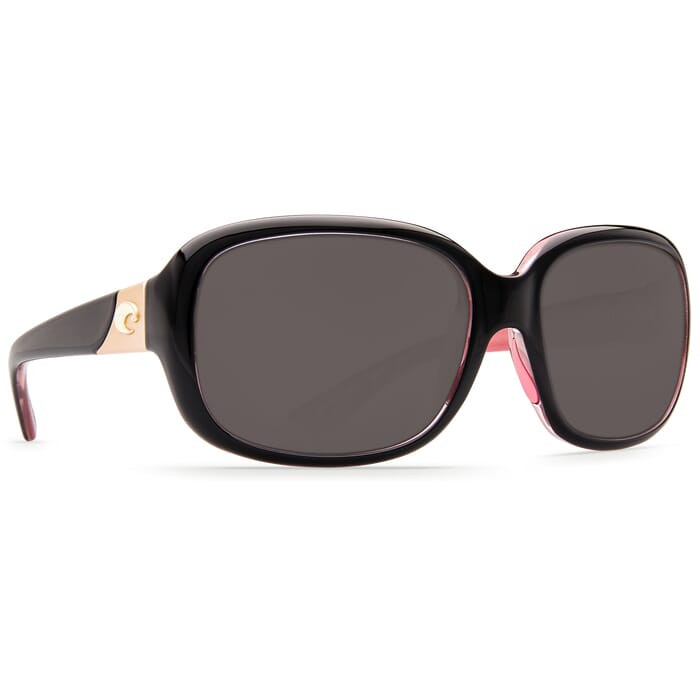 Costa Del Mar Costa Gannet Shiny Black Hibiscus Frame Sunglasses w/ Gray 580G Lenses GNT-132-OGGLP - Costa Del Mar