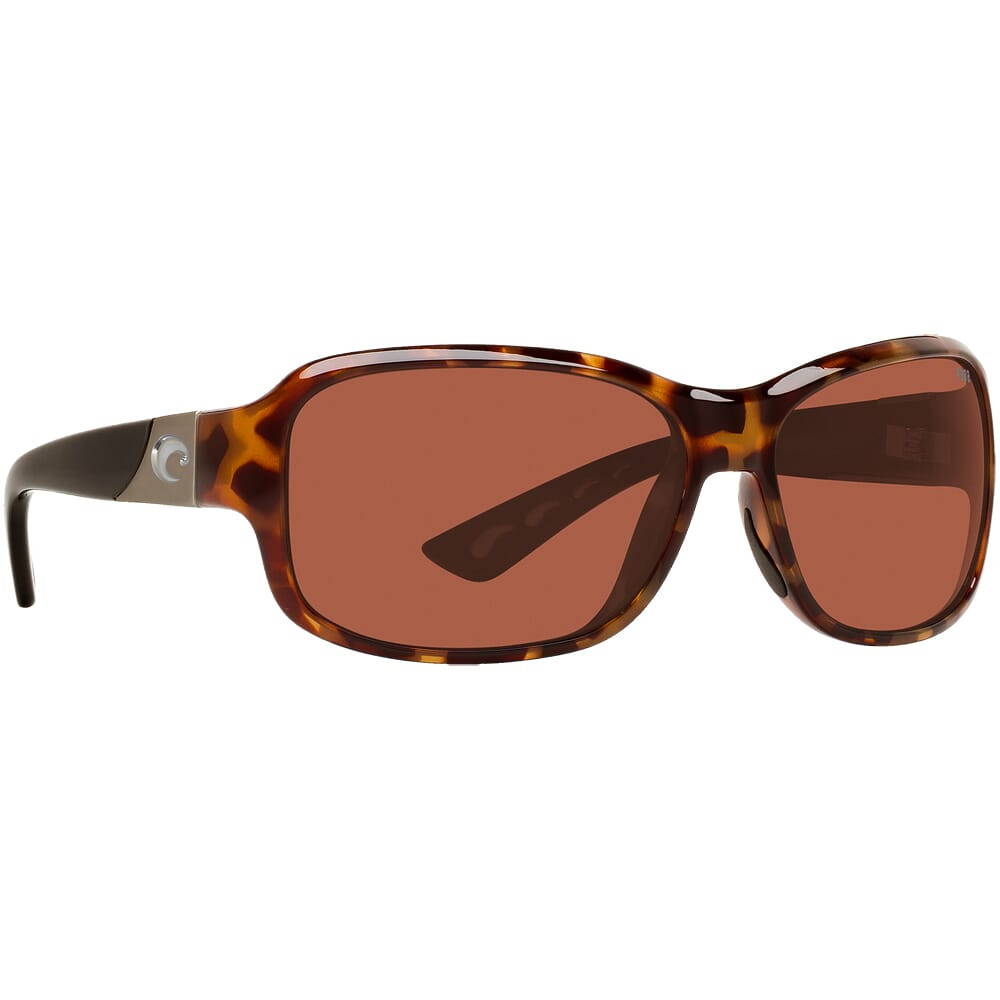 Costa Del Mar Costa Inlet Retro Tortoise w/Black Temples Frame Sunglasses w/ Copper 580P Lenses IT-76-OCP - Costa Del Mar
