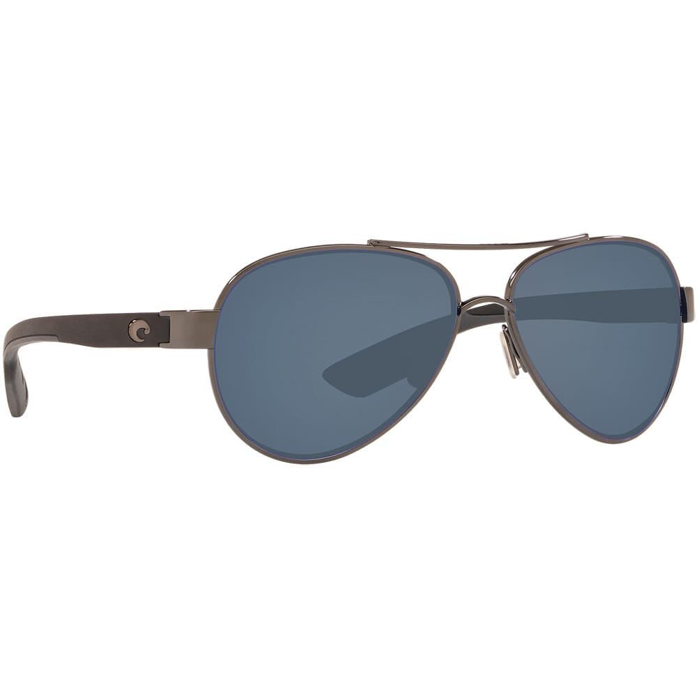 Costa Del Mar Costa Loreto Gunmetal w/Black Temples Frame Sunglasses w/ Gray 580P Lenses LR-22-OGP - Costa Del Mar