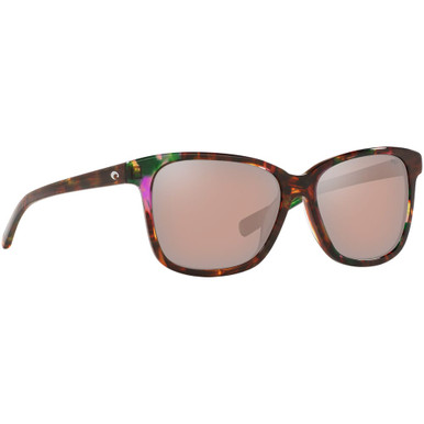 Costa Del Mar Costa May Shiny Abalone Frame Sunglasses w/ Copper Silver Mirror 580G Lenses MAY-208-OSCGLP - Costa Del Mar