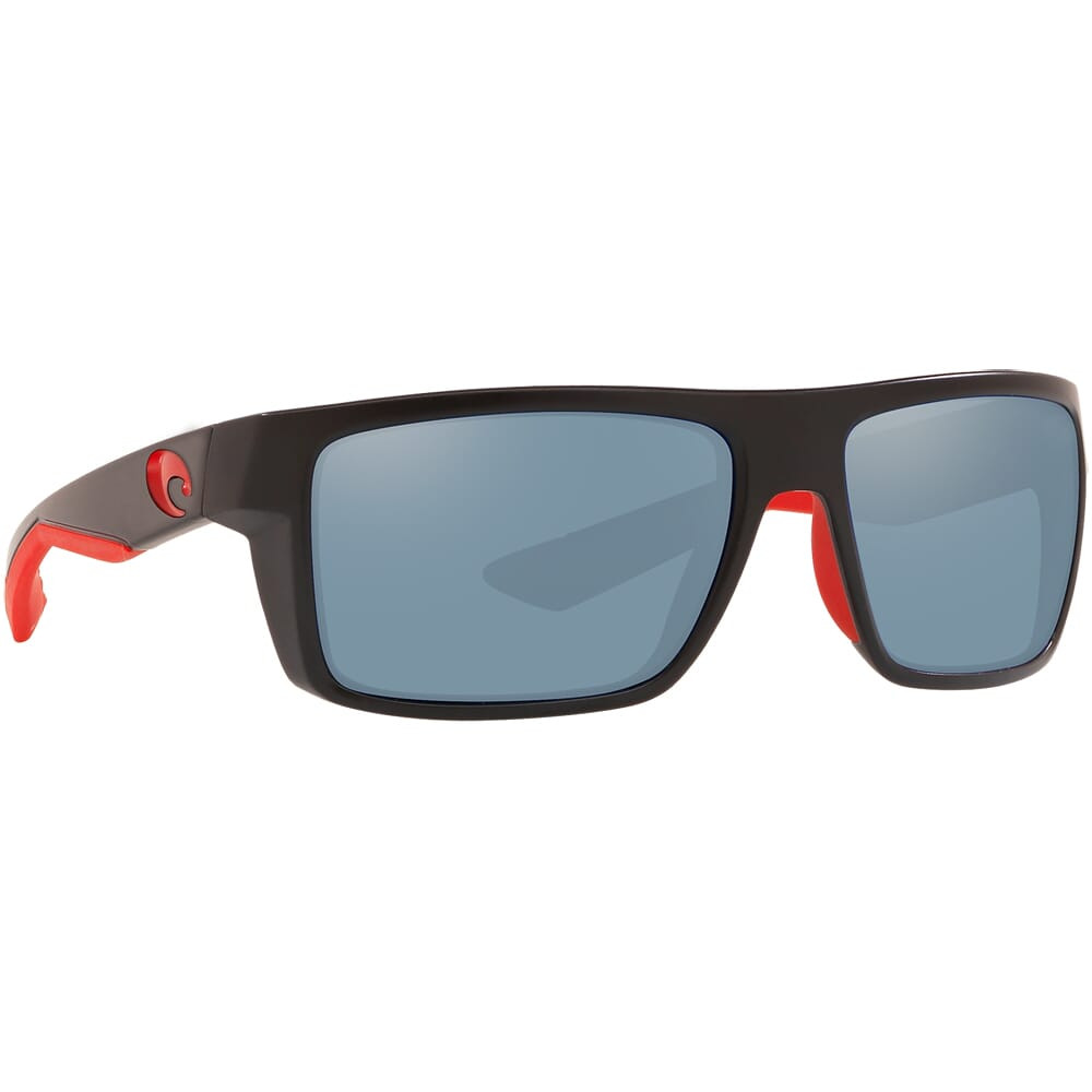 Costa Del Mar Costa Motu Race Black Frame Sunglasses w/ Gray Silver Mirror 580P Lenses MTU-197-OSGP - Costa Del Mar