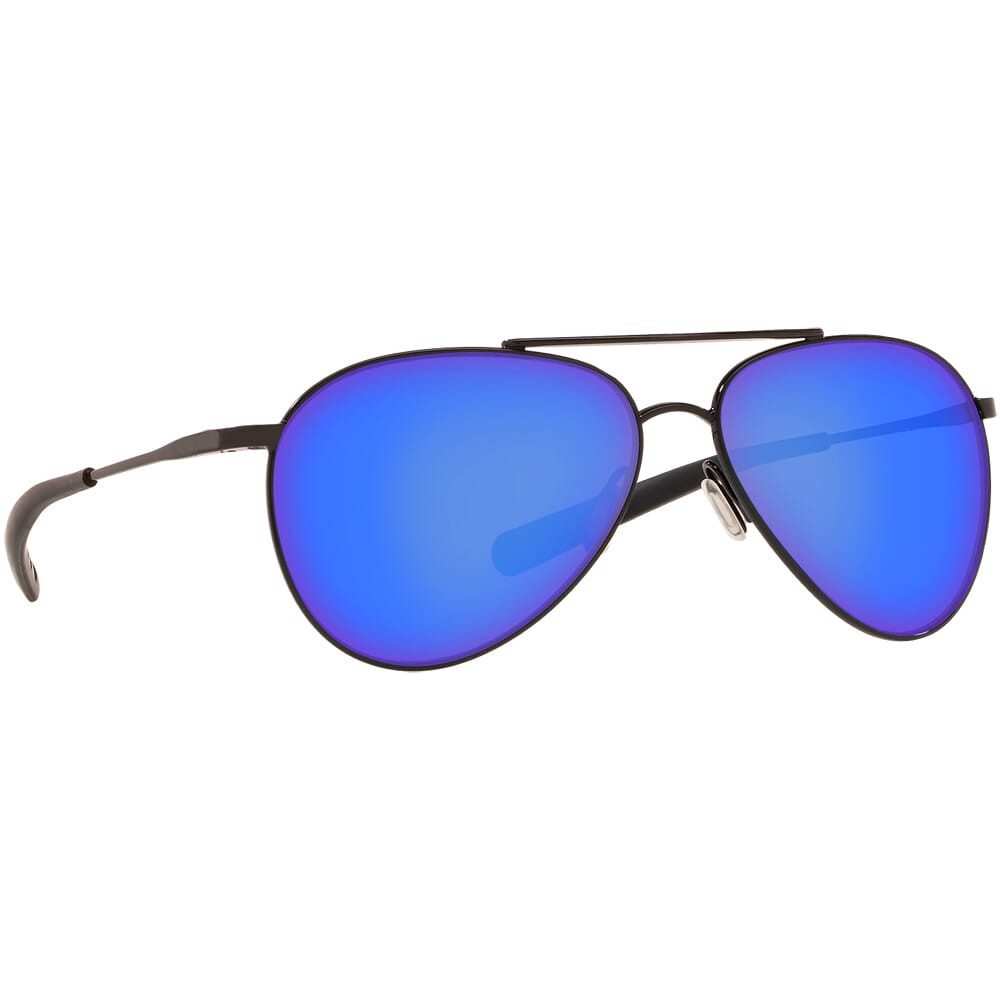 Costa Del Mar Costa Piper Shiny Black Frame Sunglasses w/ Blue Mirror 580G Lenses PIP-101-OBMGLP - Costa Del Mar