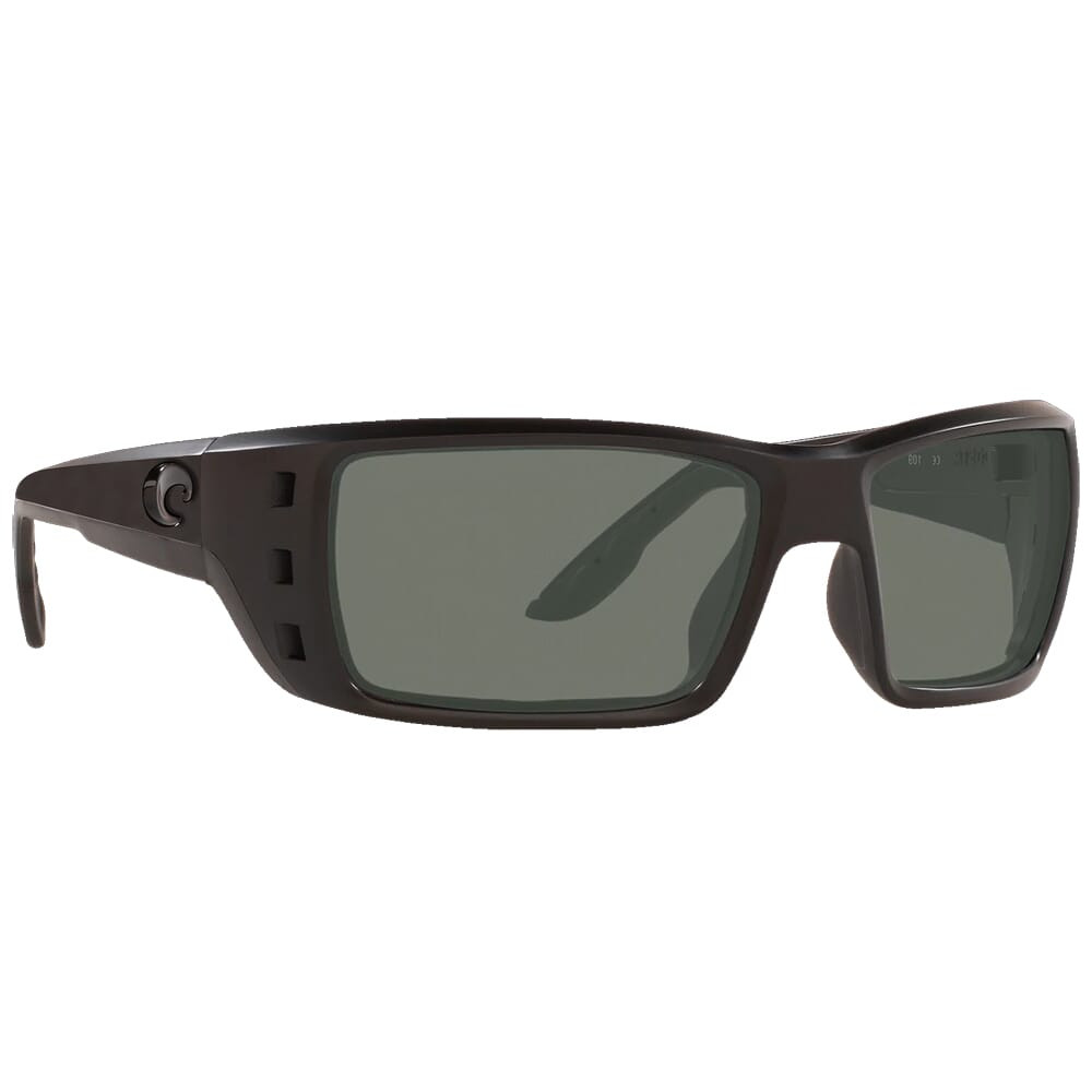 Costa Del Mar Costa Permit Blackout Frame Sunglasses w/ Gray 580G Lenses PT-01-OGGLP - Costa Del Mar