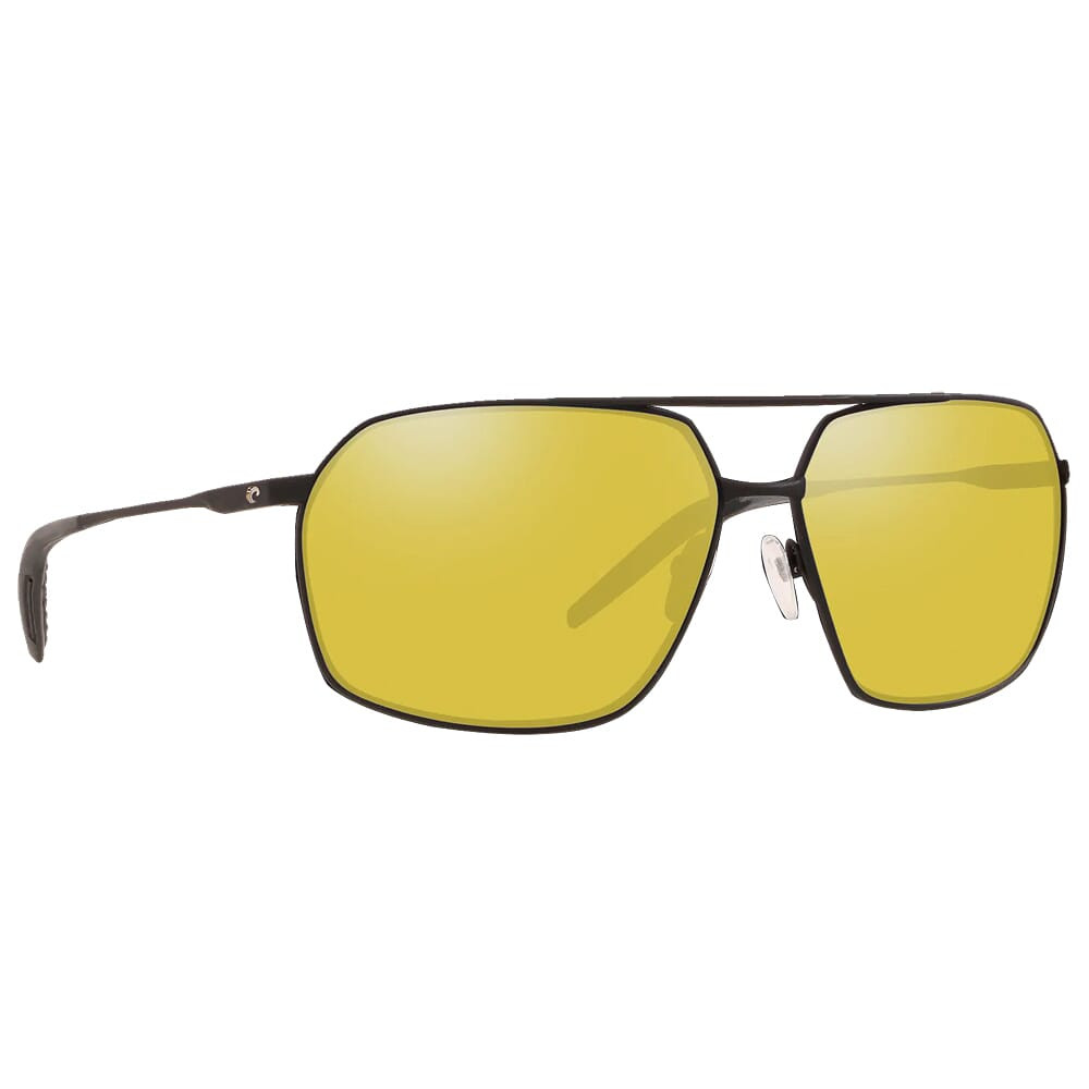 Costa Del Mar Costa Pilothouse Matte Black/Black Frame Sunglasses w/ Sunrise Silver Mirror 580P Lenses PLH-11-OSSP - Costa Del Mar