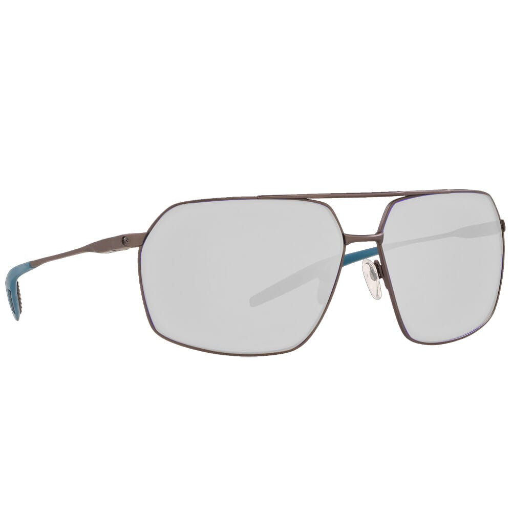 Costa Del Mar Costa Pilothouse Matte Dark Gunmetal + Deep Blue/Black Frame Sunglasses w/ Gray Silver Mirror 580P Lenses PLH-247-OSGP - Costa Del Mar
