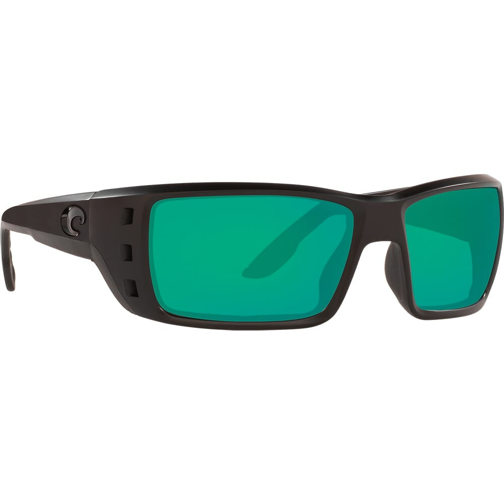 Costa Del Mar Costa Permit Blackout Frame Sunglasses w/ Green Mirror 580P Lenses PT-01-OGMP - Costa Del Mar