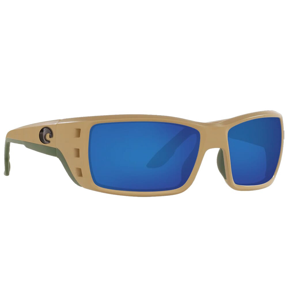 Costa Del Mar Costa Permit Sand Frame Sunglasses w/ Blue Mirror 580G Lenses PT-248-OBMGLP - Costa Del Mar