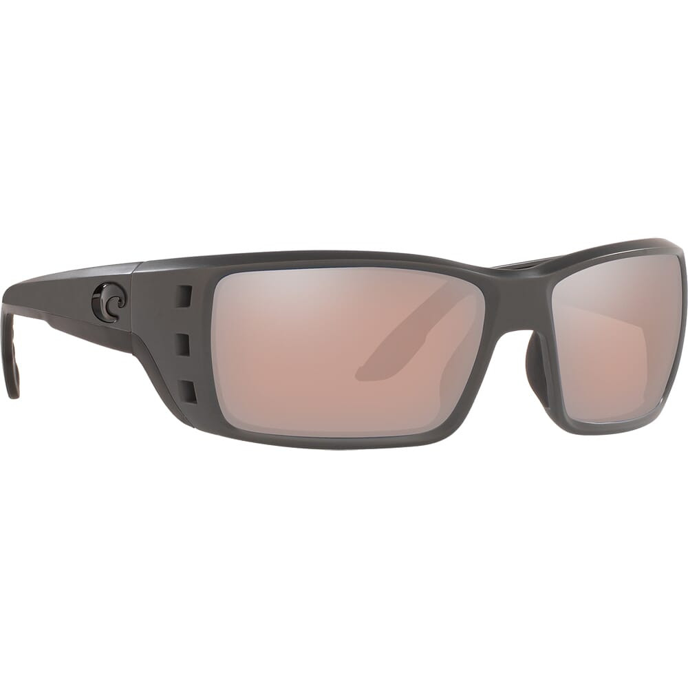 Costa Del Mar Costa Permit Matte Gray Frame Sunglasses w/ Copper Silver Mirror 580G Lenses PT-98-OSCGLP - Costa Del Mar