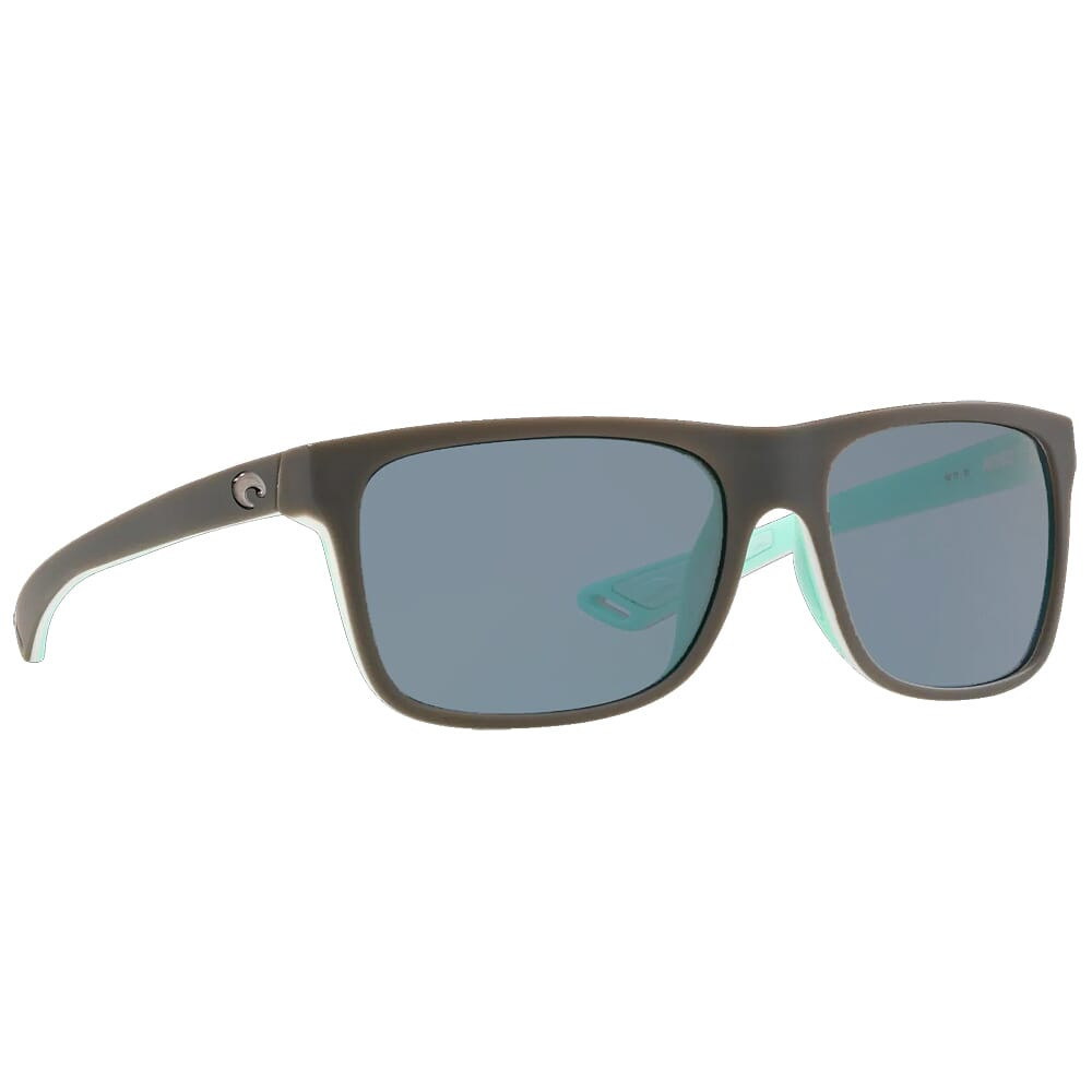 Costa Del Mar Costa Remora Matte Gray/White/Mint Frame Sunglasses w/ Gray Silver Mirror 580P Lenses REM-180-OSGP - Costa Del Mar
