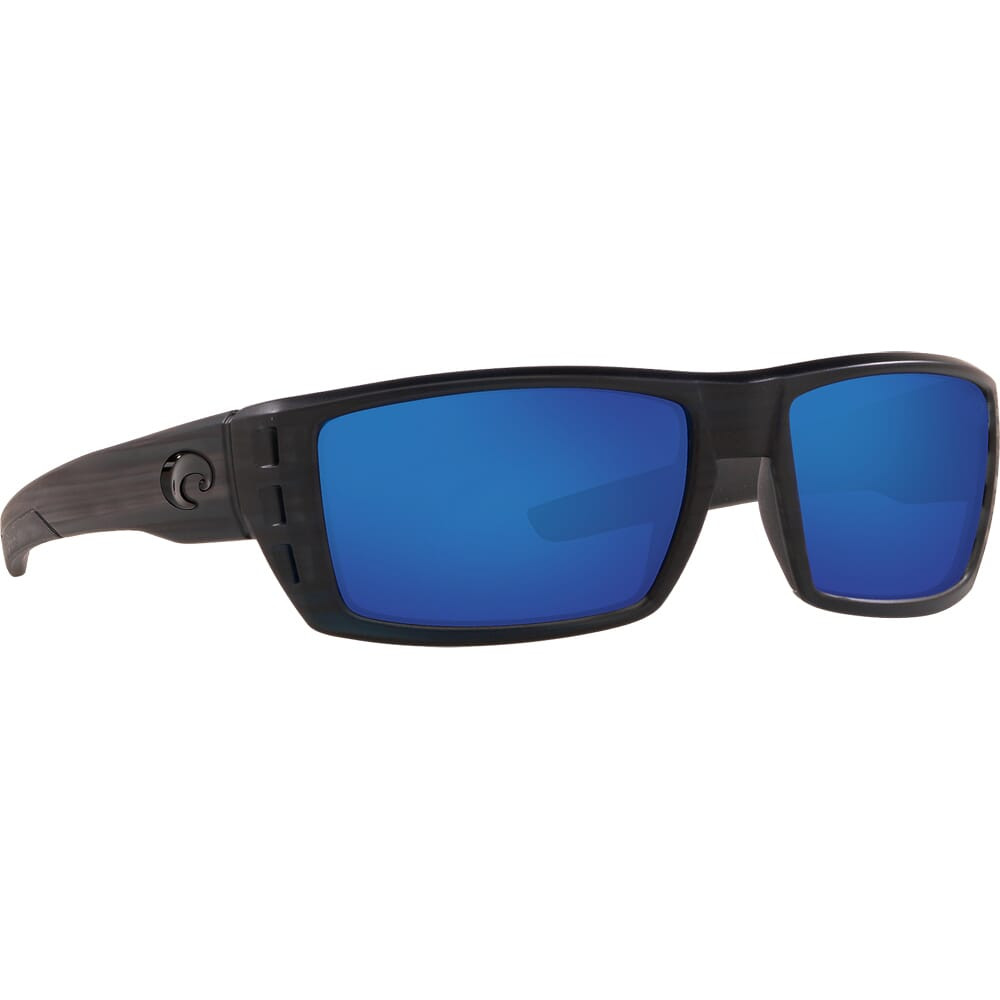 Costa Del Mar Costa Rafael Black Teak Frame Sunglasses w/ Blue Mirror 580P Lenses RFL-111-OBMP - Costa Del Mar