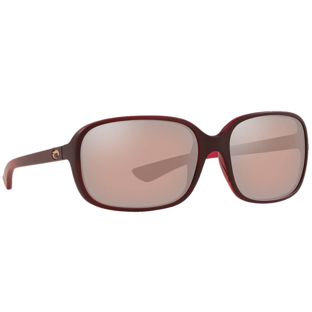 Costa Del Mar Costa Riverton Matte Pomegranate Fade Frame Sunglasses w/ Copper Silver Mirror 580P Lenses RVT-48-OSCP - Costa Del Mar
