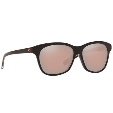 Costa Del Mar Costa Sarasota Shiny Black Frame Sunglasses w/ Copper Silver Mirror 580G Lenses SAR-11-OSCGLP - Costa Del Mar