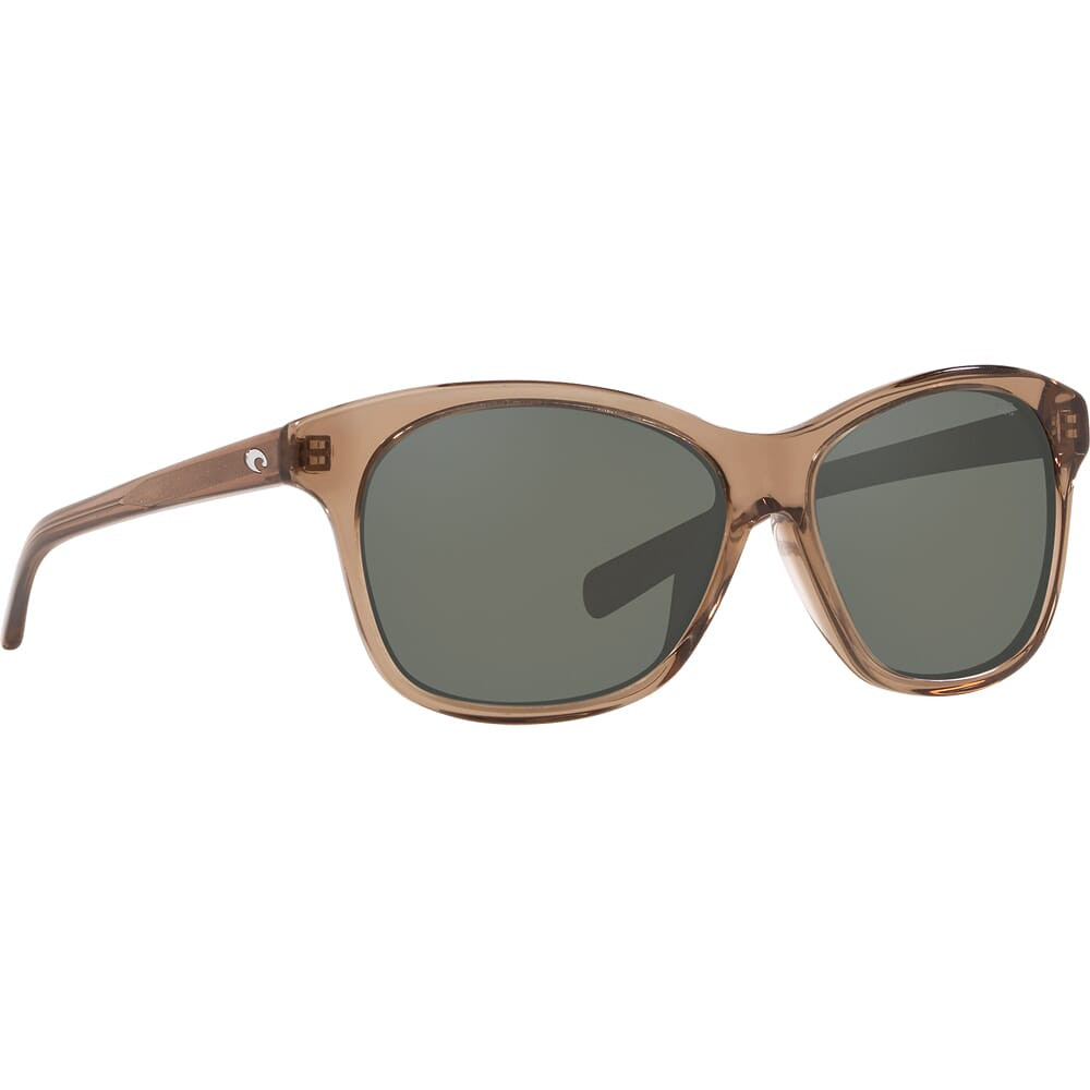 Costa Del Mar Costa Sarasota Shiny Taupe Crystal Frame Sunglasses w/ Gray 580G Lenses SAR-258-OGGLP - Costa Del Mar