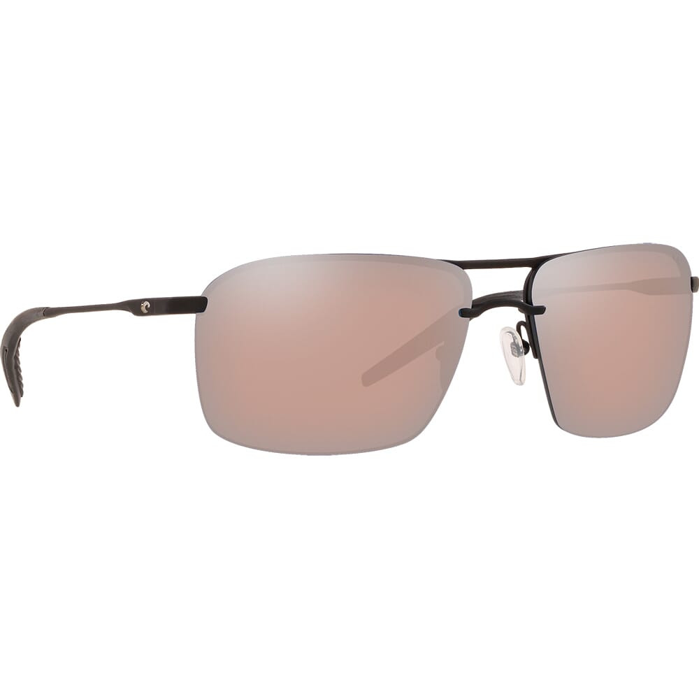 Costa Del Mar Costa Skimmer Matte Black + Black Sunglasses w/ Copper Silver Mirror 580P Lenses SKM-11-OSCP - Costa Del Mar