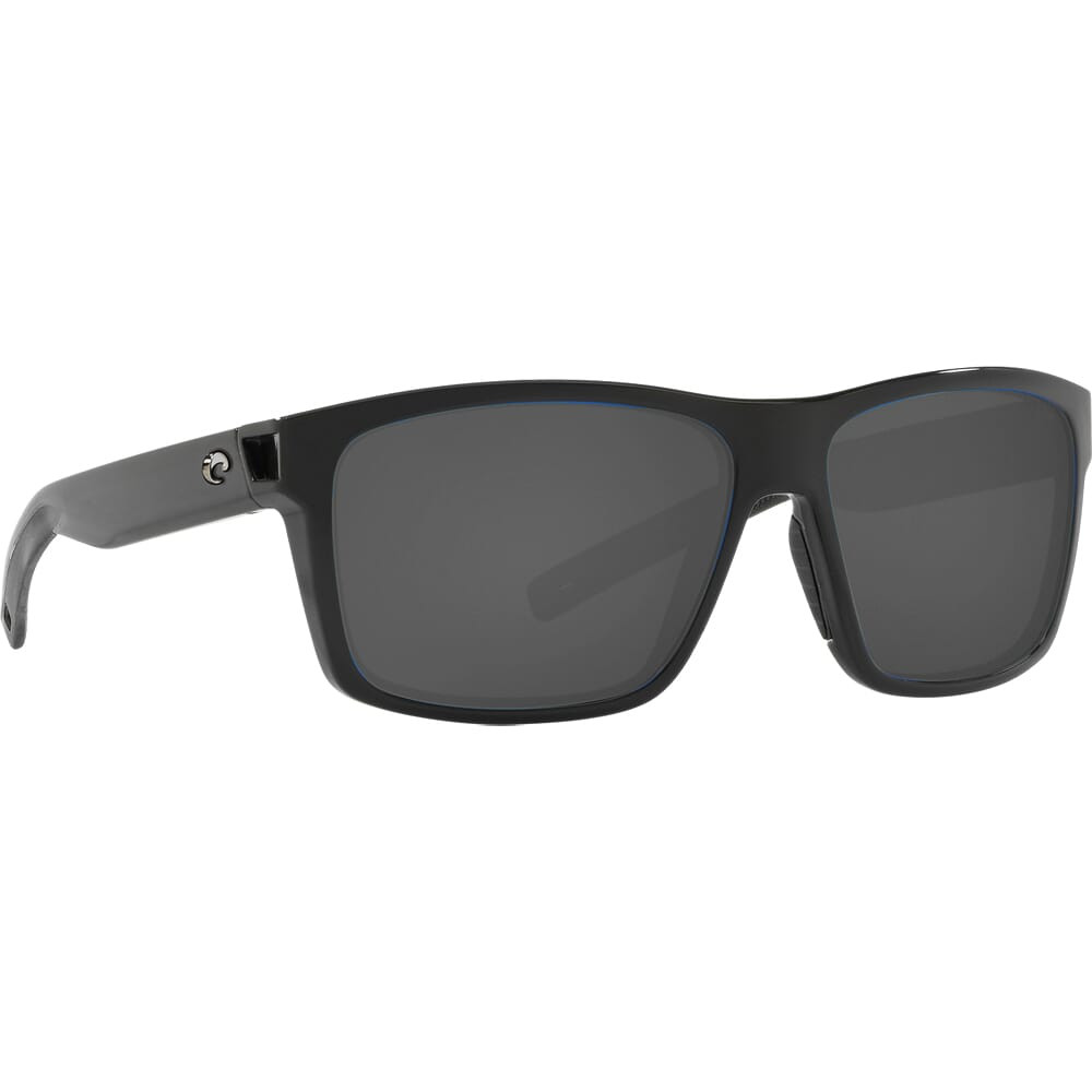 Costa Del Mar Costa Slack Tide Shiny Black Frame Sunglasses w/ Gray 580G Lenses SLT-11-OGGLP