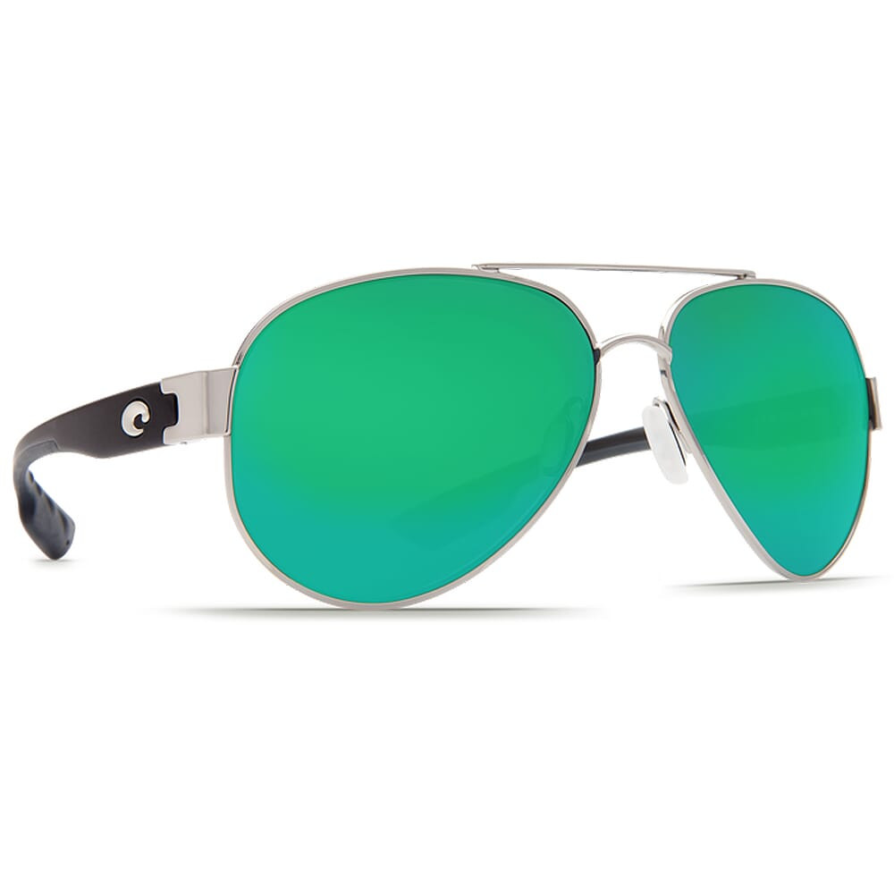 Costa Del Mar Costa South Point Palladium Silver Frame Sunglasses w/ Green Mirror 580G Lenses SO-21-OGMGLP - Costa Del Mar