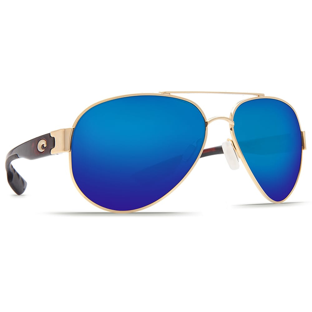 Costa Del Mar Costa South Point Rose Gold w/Light Tortoise Temples Frame Sunglasses w/ Blue Mirror 580P Lenses SO-84-OBMP - Costa Del Mar