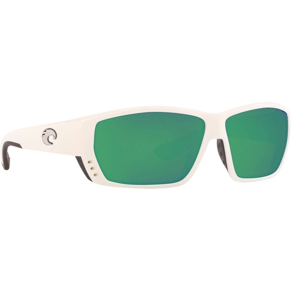 Costa Del Mar Costa Tuna Alley White Frame Sunglasses w/ Green Mirror 580G Lenses TA-25-OGMGLP - Costa Del Mar