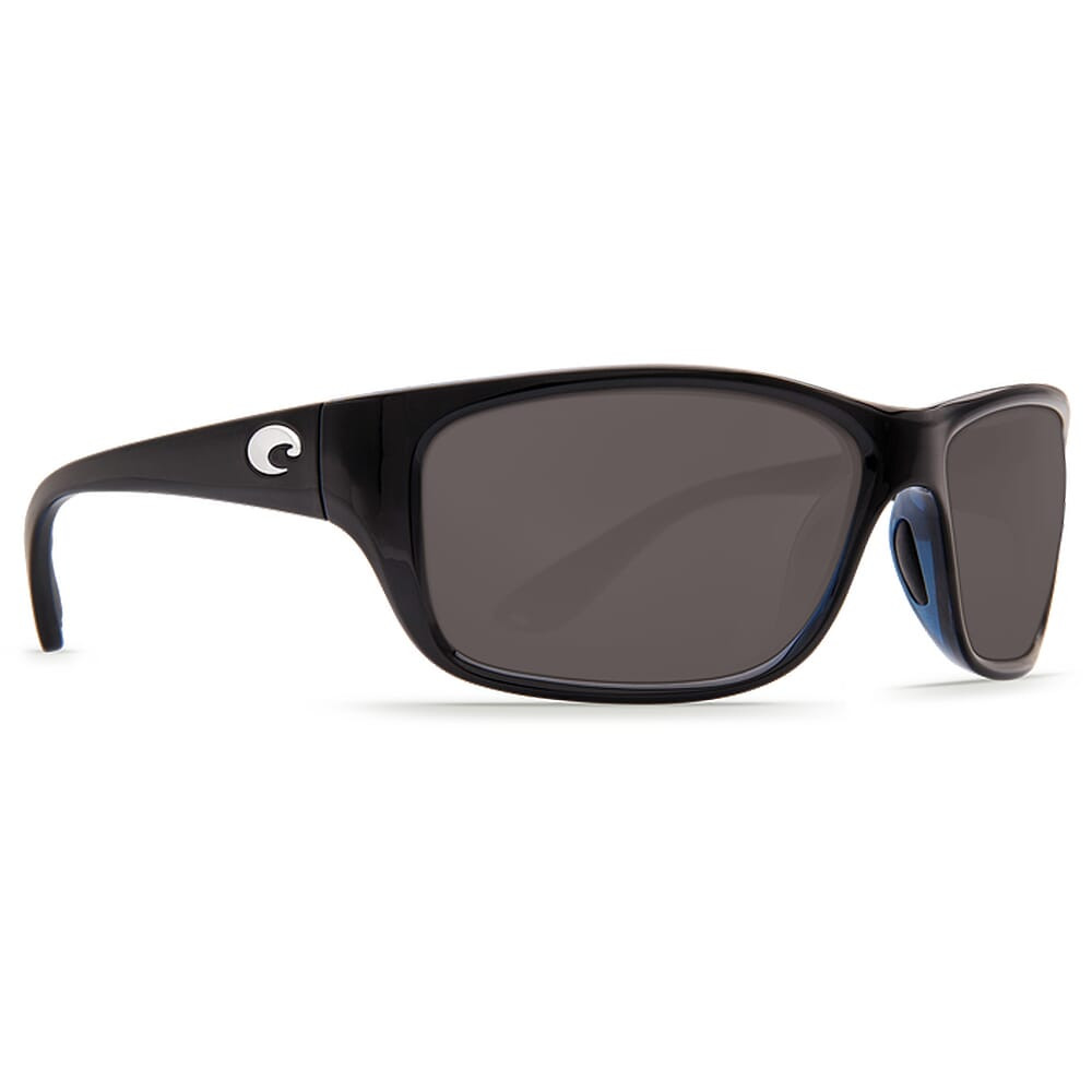 Costa Del Mar Costa Tasman Sea Shiny Black Frame Sunglasses w/ Gray 580P Lenses TAS-11-OGP - Costa Del Mar