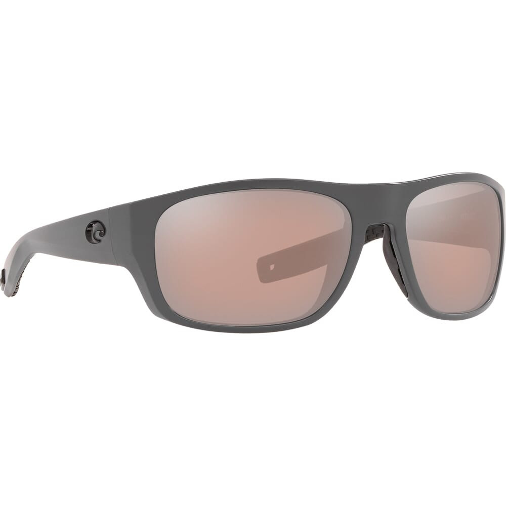 Costa Del Mar Costa Tico Matte Gray Frame Sunglasses w/ Copper Silver Mirror 580P Lenses TCO-98-OSCP - Costa Del Mar