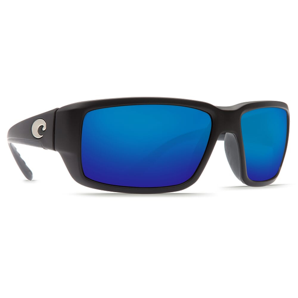 Costa Del Mar Costa Fantail Matte Black Global Fit Frame Sunglasses w/ Blue Mirror 580P Lenses TF-11GF-OBMP