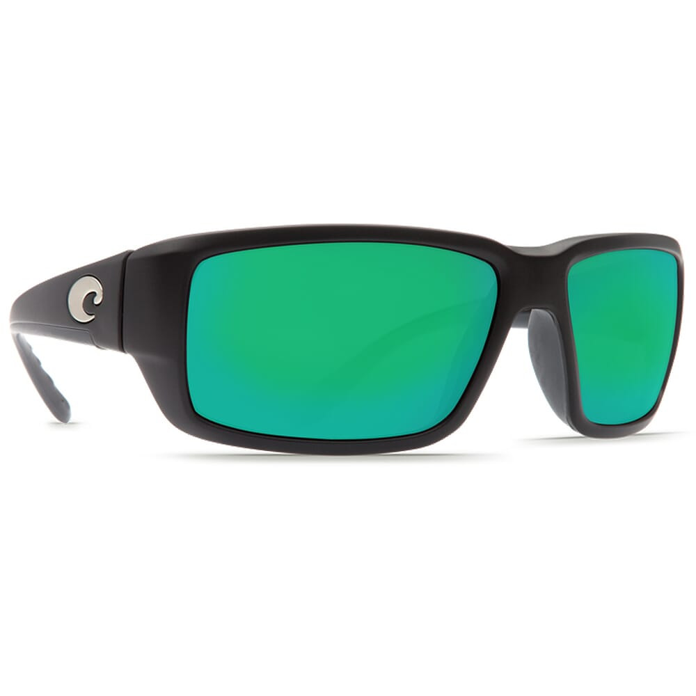 Costa Del Mar Costa Fantail Matte Black Global Fit Frame Sunglasses w/ Green Mirror 580P Lenses TF-11GF-OGMP - Costa Del Mar