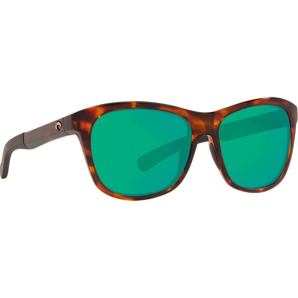 Costa Del Mar Costa Vela Shiny Tortoise Frame Sunglasses w/ Green Mirror 580P Lenses VLA-10-OGMP - Costa Del Mar