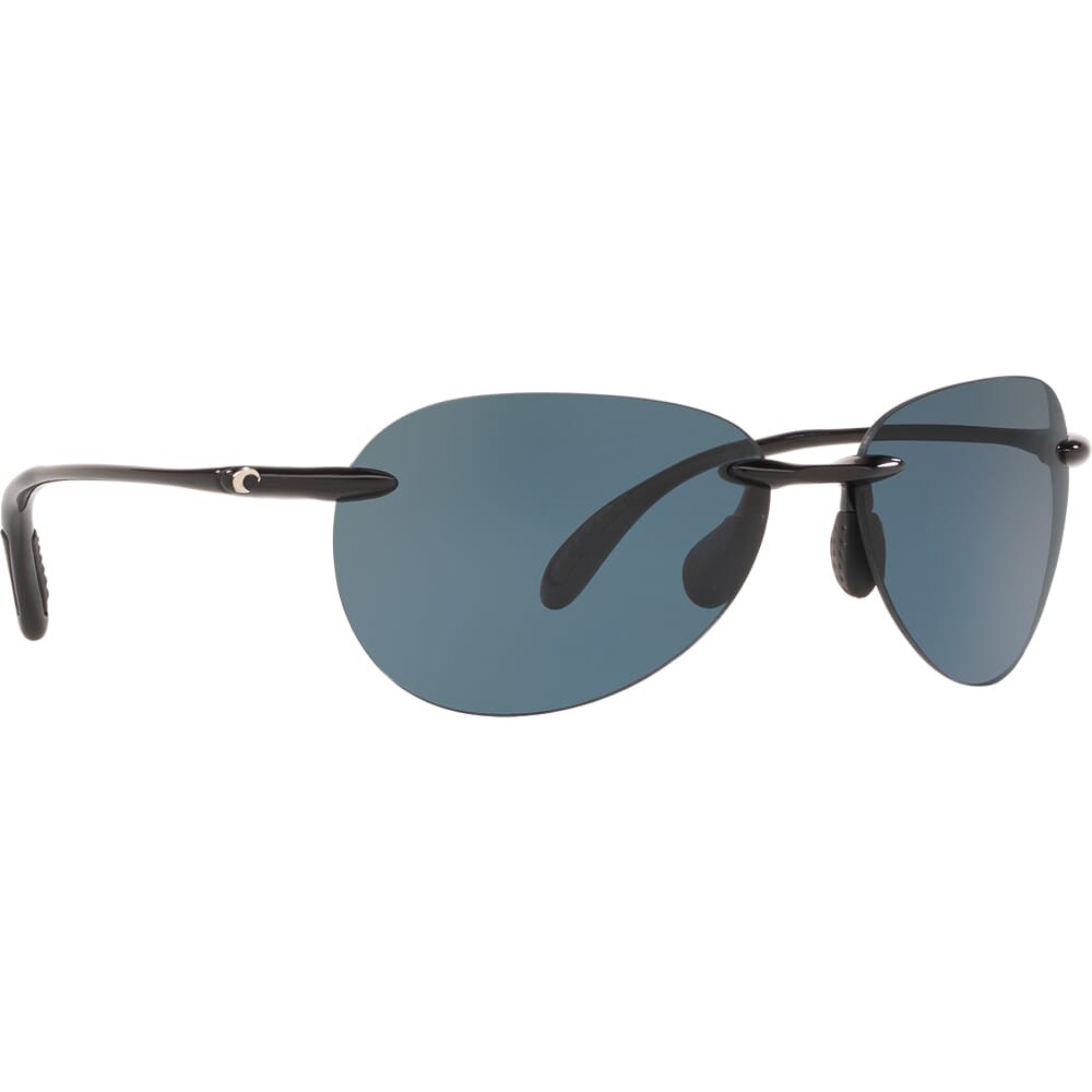 Costa Del Mar Costa West Bay Shiny Black Frame Sunglasses w/ Gray 580P Lenses WSB-11-OGP - Costa Del Mar