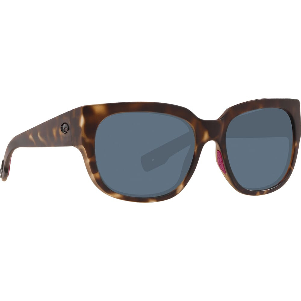 Costa Del Mar Costa Waterwoman Matte Shadow Tortoise Frame Sunglasses w/ Gray 580P Lenses WTW-249-OGP - Costa Del Mar