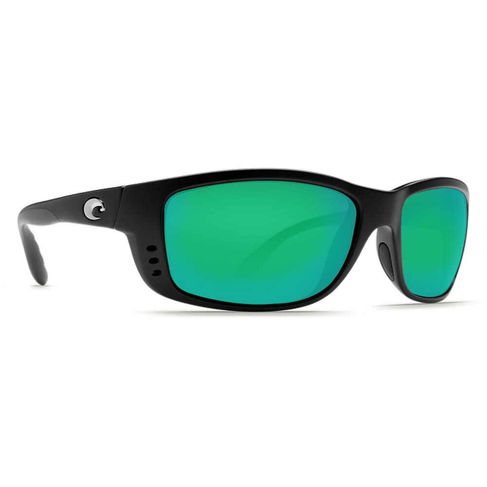 Costa Del Mar Costa Zane Matte Black Frame Sunglasses w/ Green Mirror 580P Lenses ZN-11-OGMP - Costa Del Mar