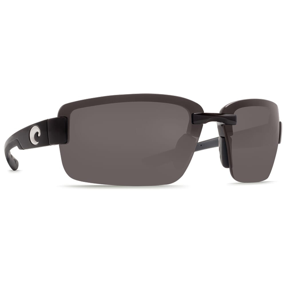 Costa Del Mar Costa Galveston Shiny Black Frame Sunglasses w/Gray 580P Lenses 06S9073-90730267 - Costa Del Mar