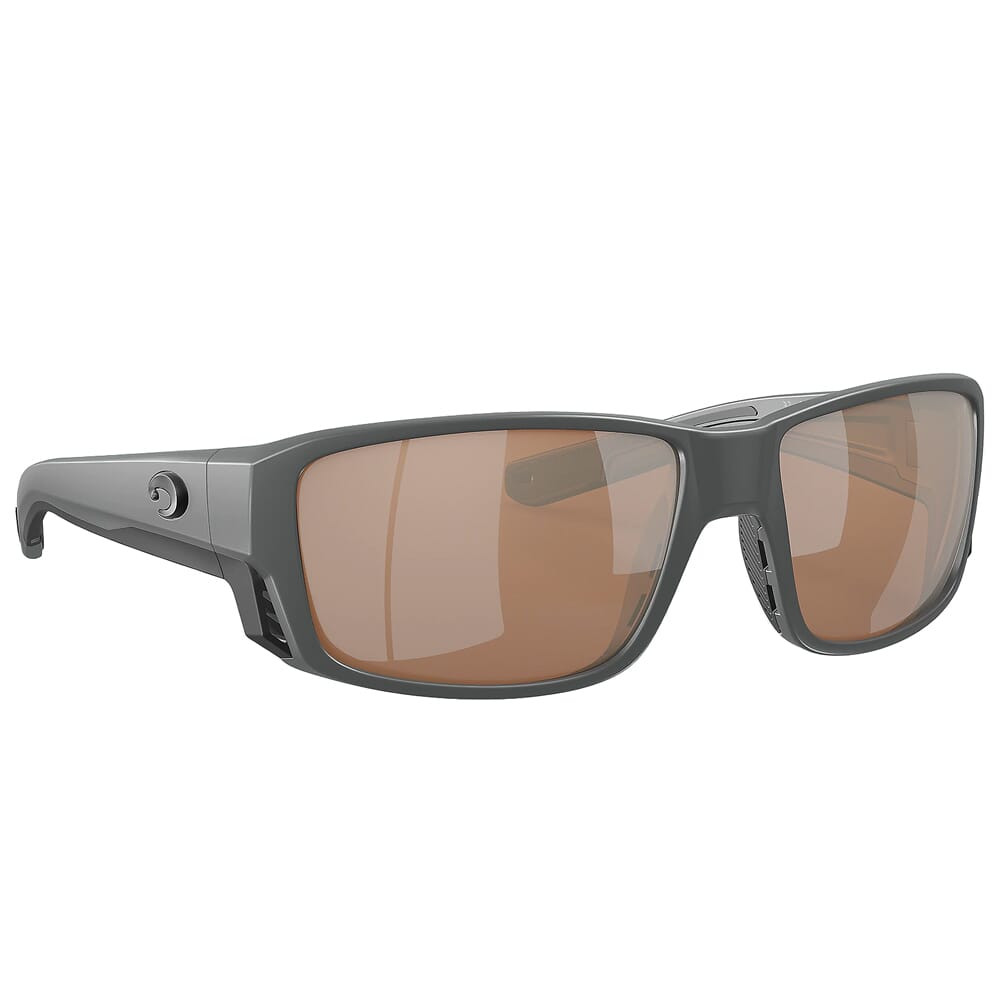 Costa Del Mar Costa Tuna Alley Pro Matte Gray Frame Sunglasses w/Copper Silver Mirror 580G Lenses 06S9105-91051060 - Costa Del Mar