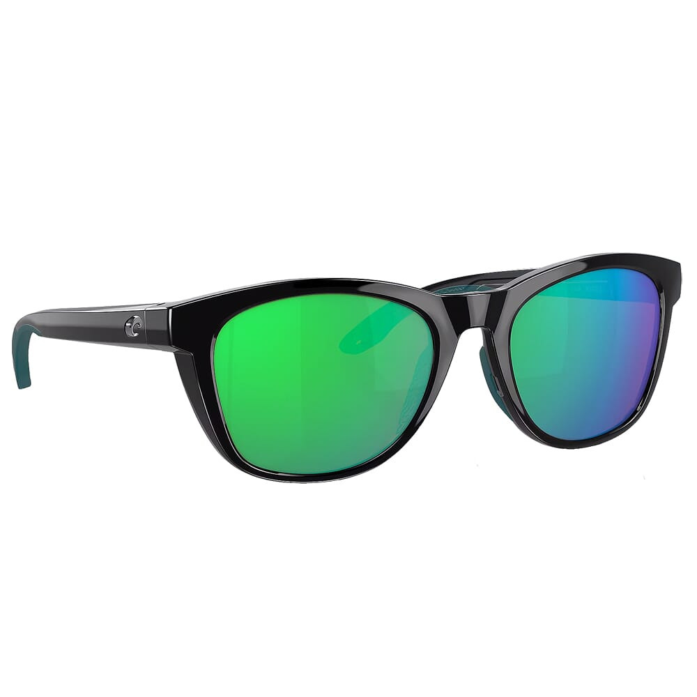 Costa Del Mar Costa Aleta Black Frame Sunglasses w/Green Mirror 580P Lenses 06S9108-91080554 - Costa Del Mar