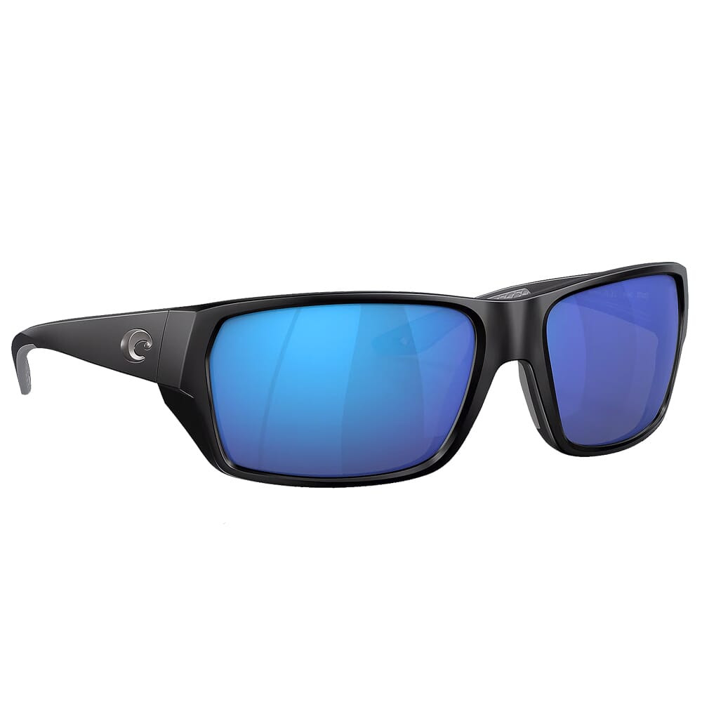 Costa Del Mar Costa Tailfin Matte Black Frame Sunglasses w/Blue Mirror 580G S Lenses 06S9113-91130257 - Costa Del Mar