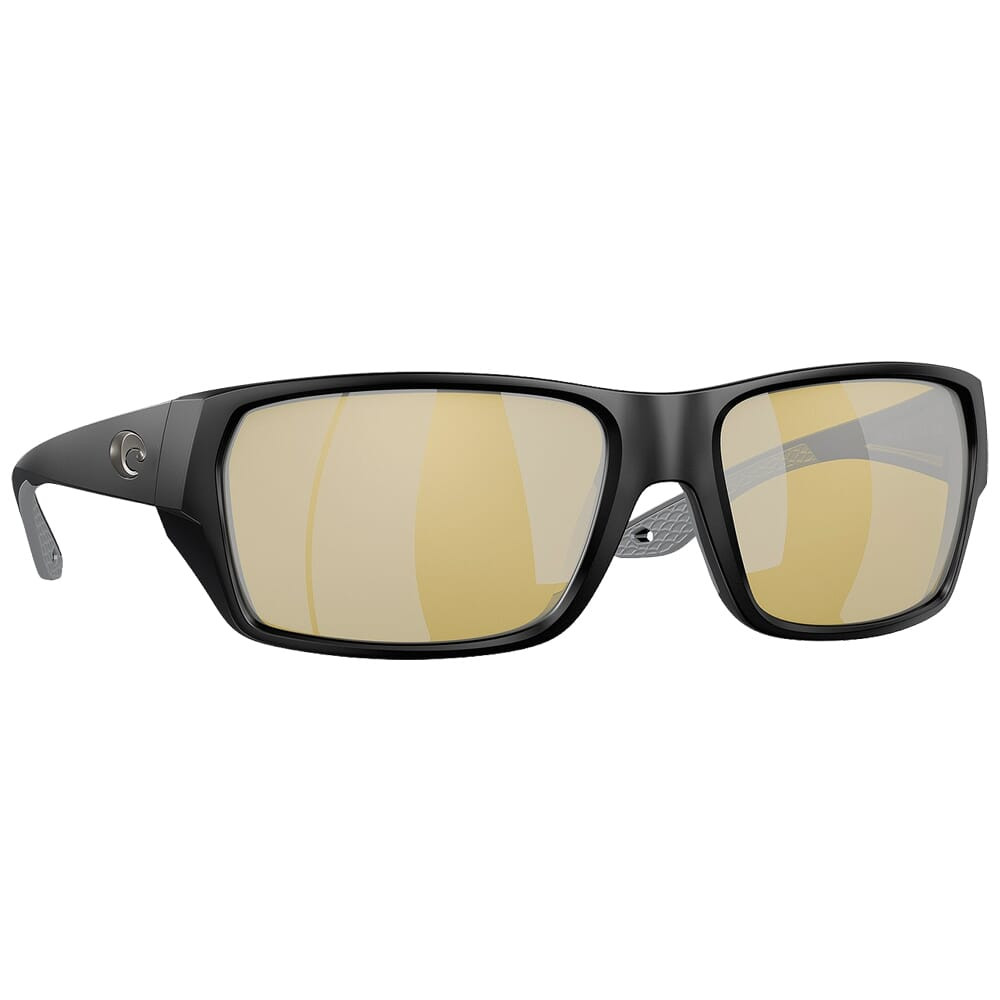 Costa Del Mar Costa Tailfin Matte Black Frame Sunglasses w/Sunrise Silver Mirror 580G S Lenses 06S9113-91130557 - Costa Del Mar