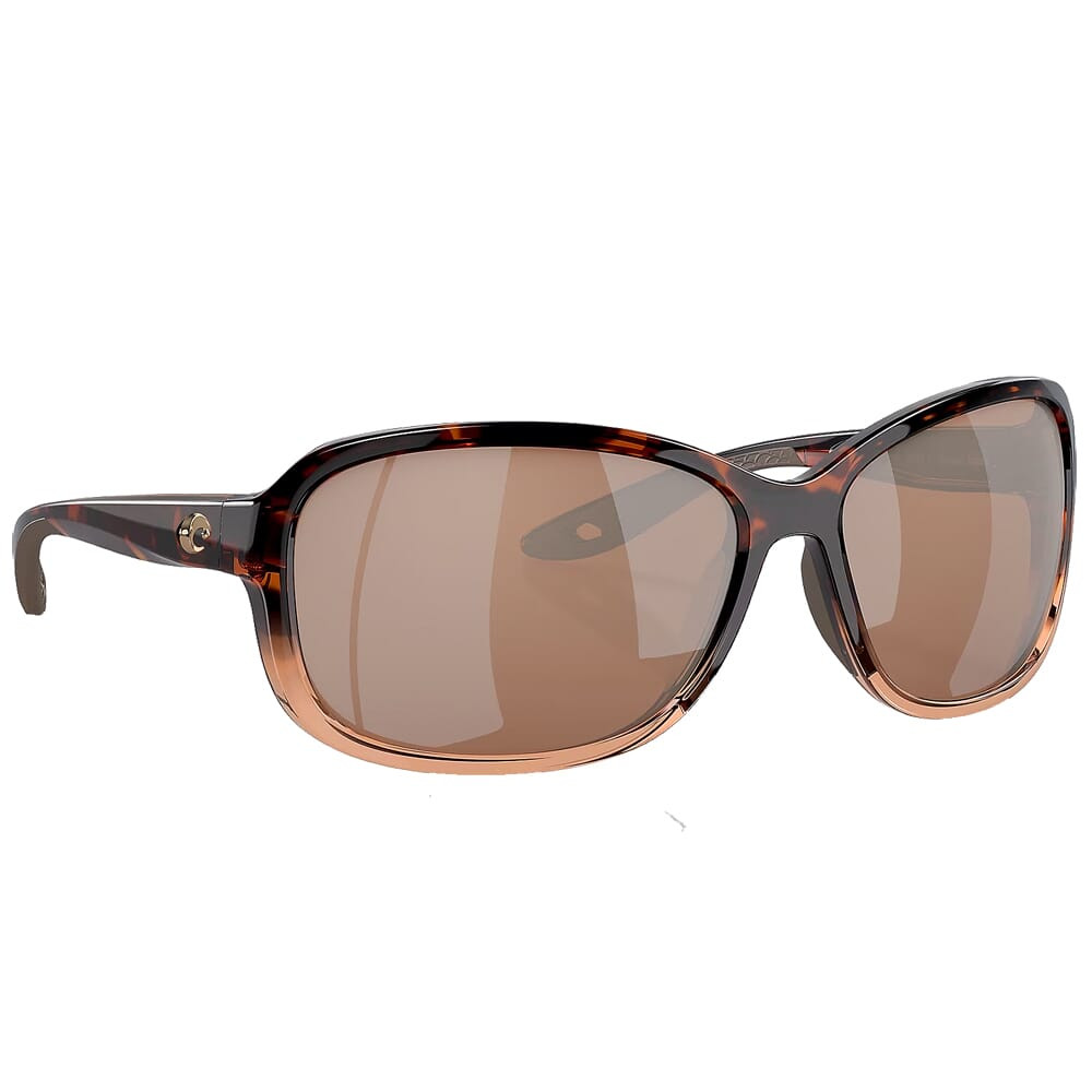 Costa Del Mar Costa Seadrift Shiny Tortoise Fade Frame Sunglasses w/Copper Silver Mirror 580G S Lenses 06S9114-91140358 - Costa Del Mar