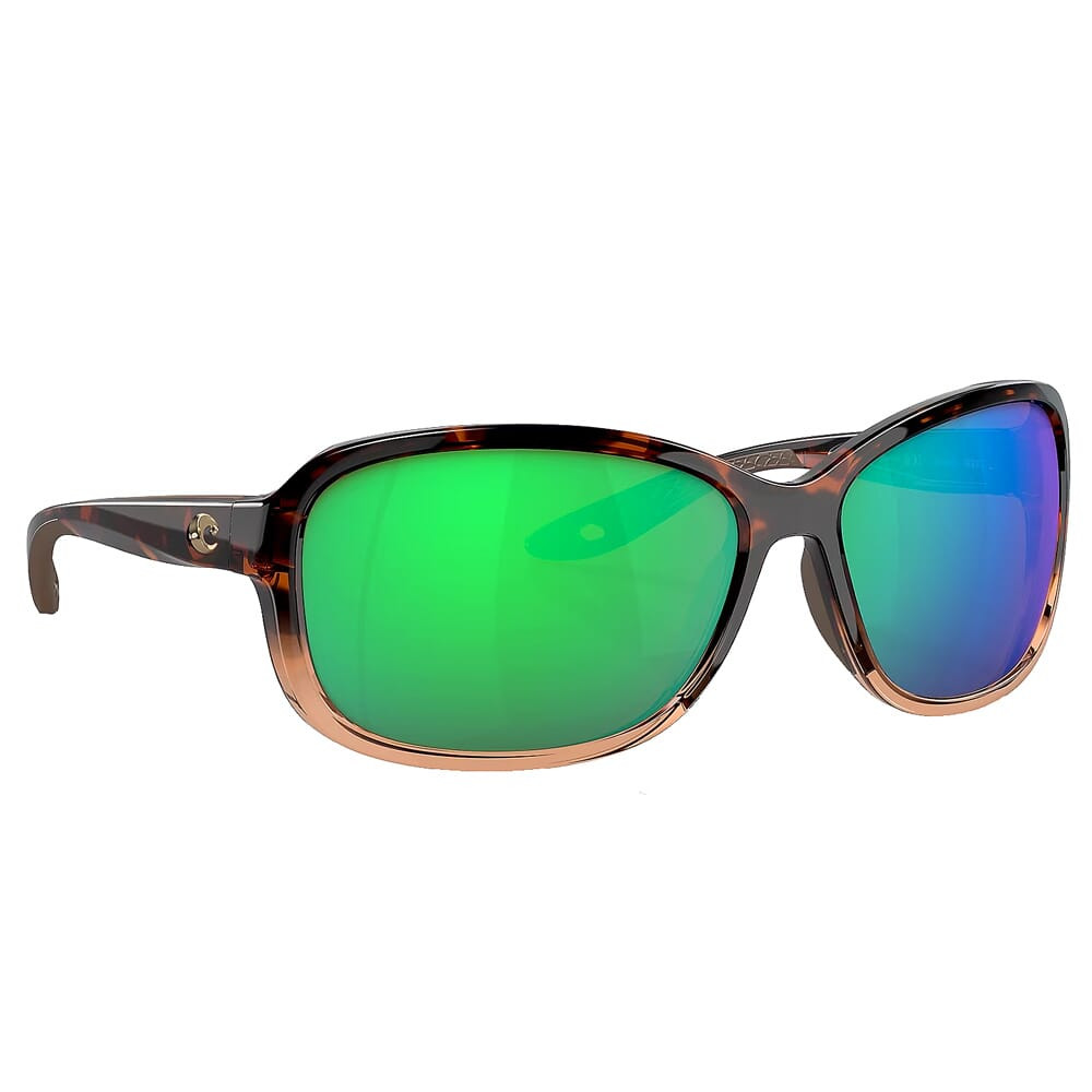 Costa Del Mar Costa Seadrift Shiny Tortoise Fade Frame Sunglasses w/Green Mirror 580P M Lenses 06S9114-91140560 - Costa Del Mar