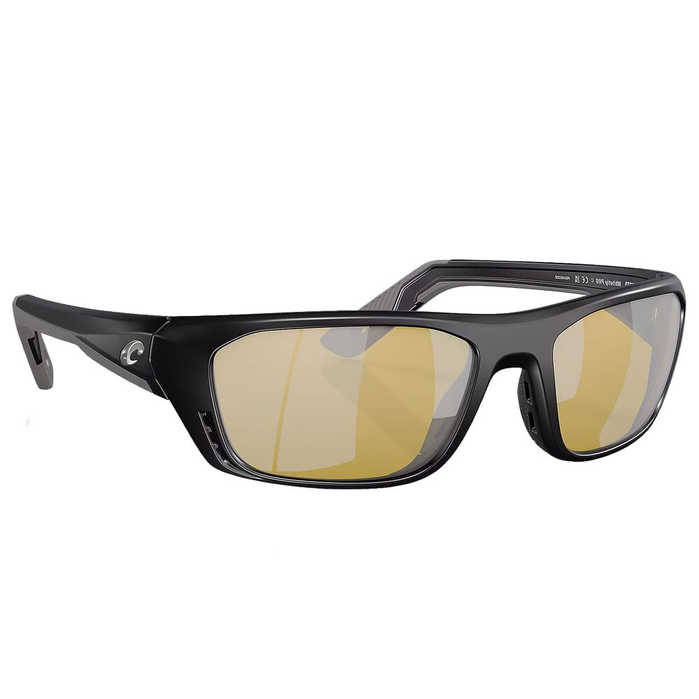 Costa Del Mar Costa Whitetip Pro Matte Black Frame Sunglasses w/Sunrise Silver Mirror 580G Lenses 06S9115-91150557 - Costa Del Mar