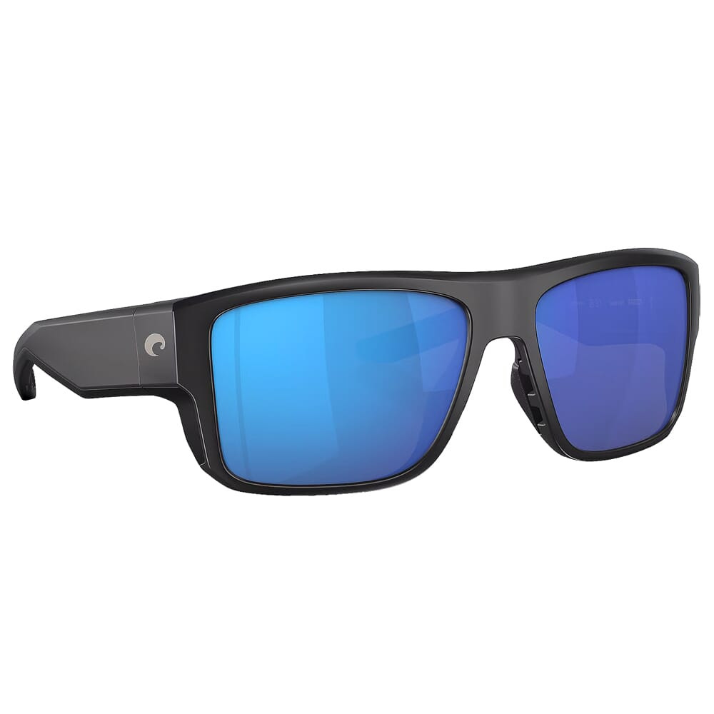 Costa Del Mar Costa Taxman Matte Black Frame Sunglasses w/Blue Mirror 580G Lenses 06S9116-91160159 - Costa Del Mar