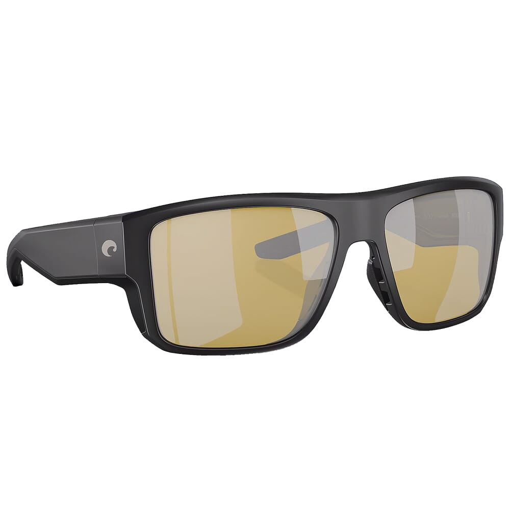 Costa Del Mar Costa Taxman Matte Black Frame Sunglasses w/Sunrise Silver Mirror 580G Lenses 06S9116-91160359 - Costa Del Mar