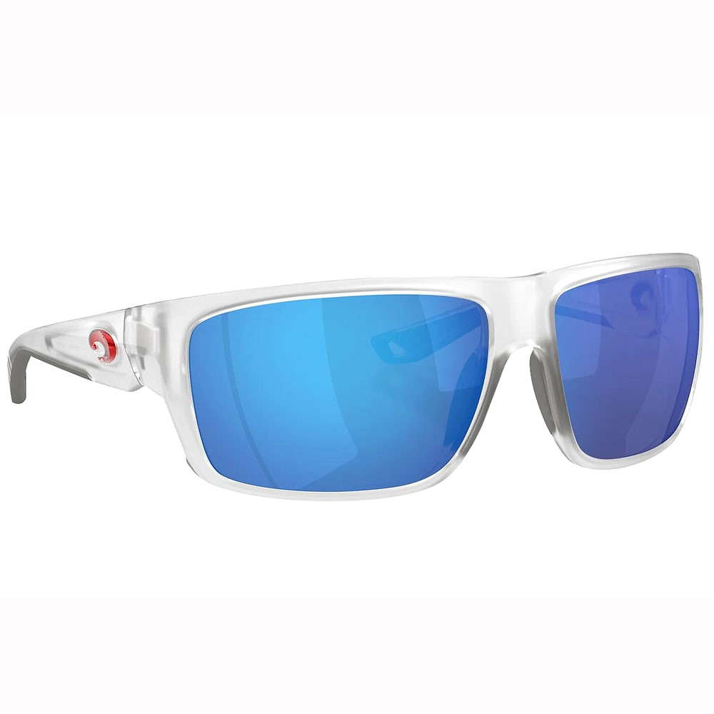 Costa Del Mar Costa Starboard & Stripes Collection Fly Line Matte Clear Frame Blue Mirror 580G Lenses 06S9129-91291564 - Costa Del Mar