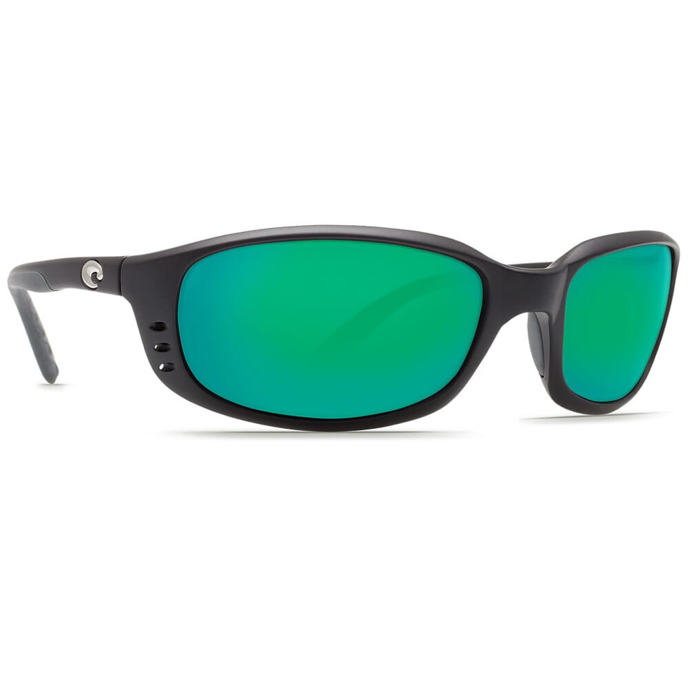 Costa Del Mar Costa Brine Matte Black Frame Sunglasses w/Green Mirror 580P Lenses 06S9017-90170859 - Costa Del Mar