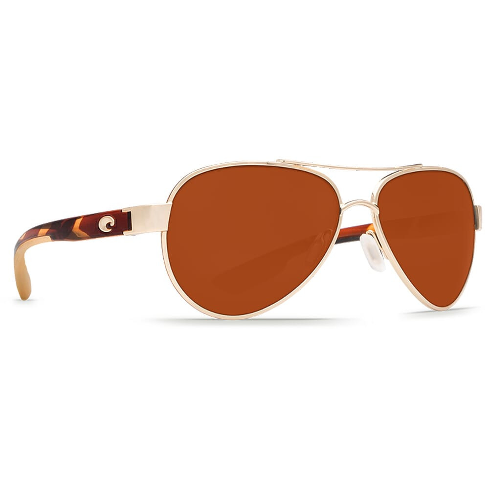 Costa Del Mar Costa Loreto Rose Gold Frame w/Tortoise Temples Frame Sunglasses w/Copper 580G Lenses 06S4006-40062056 - Costa Del Mar