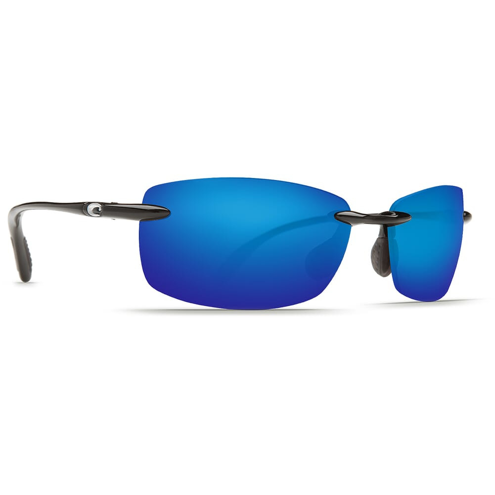 Costa Del Mar Costa Ballast Shiny Black Frame Sunglasses w/Blue Mirror 580P C-Mate 2.00 Lenses 06S7002-00030460 - Costa Del Mar