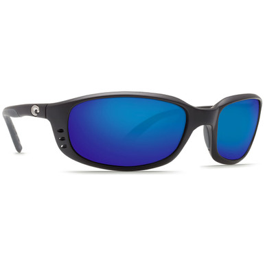 Costa Del Mar Costa Brine Matte Black Frame Sunglasses w/Blue Mirror 580P C-Mate 2.00 Lenses 06S7001-00030459 - Costa Del Mar