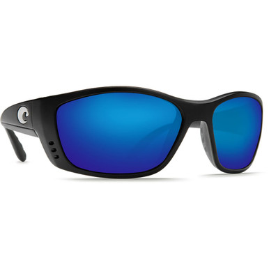 Costa Del Mar Costa Fisch Matte Black Frame Sunglasses w/Blue Mirror 580P C-Mate 2.00 Lenses 06S7003-00030464 - Costa Del Mar