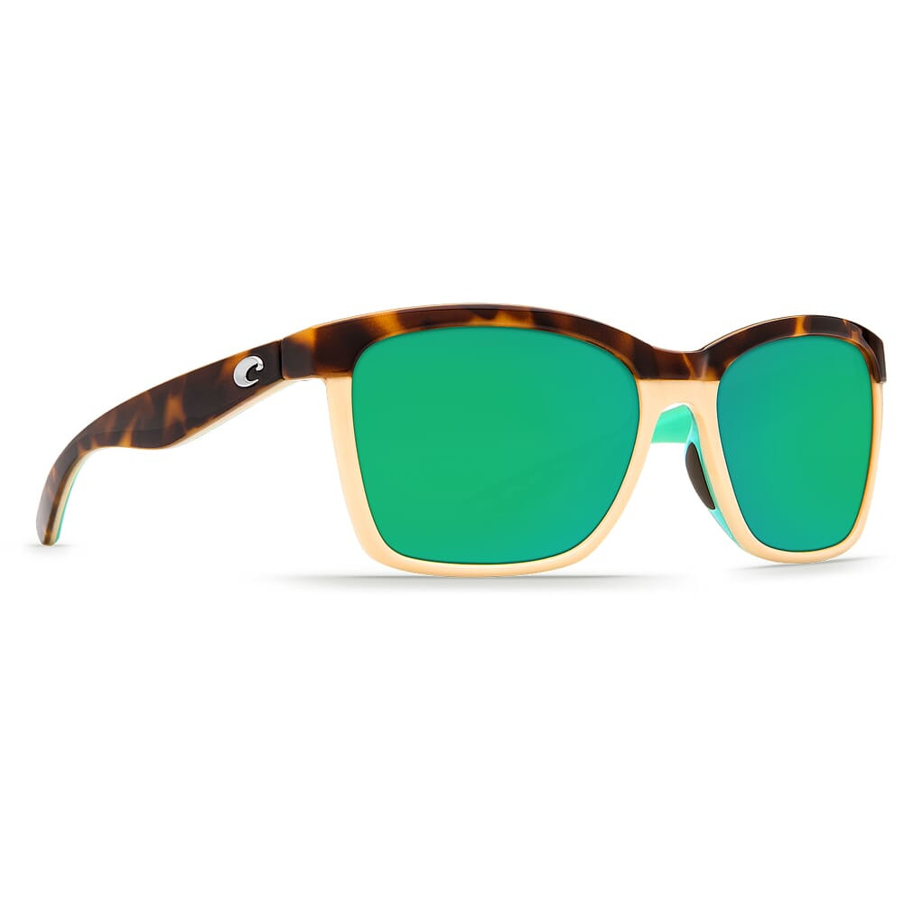 Costa Del Mar Costa Anaa Shiny Retro Tort/Cream/Mint Frame Sunglasses w/Green Mirror 580G Lenses 06S9053-90531255 - Costa Del Mar